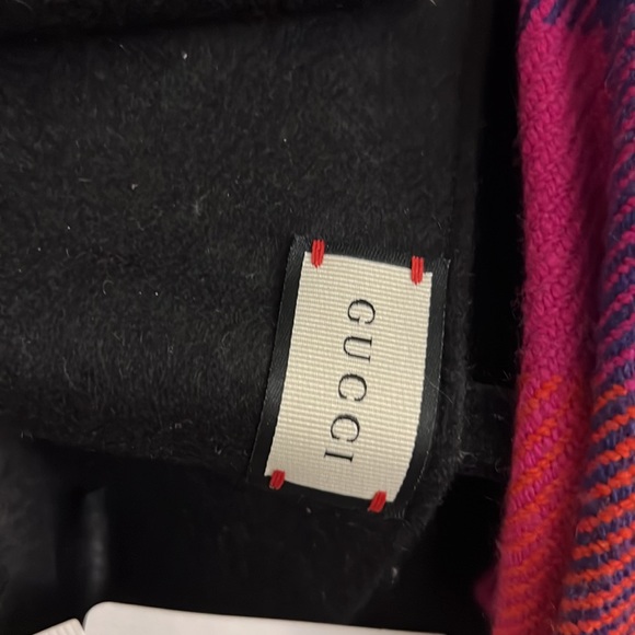 NWT Gucci mystic cat sequins cashmere silk blend skinny scarf - Picture 7 of 7